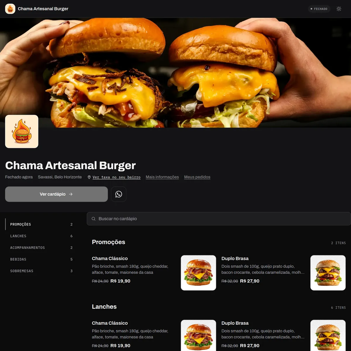 Chama Artesanal Burger